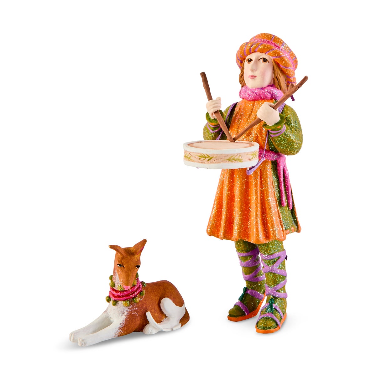 Patience Brewster Nativity Little Drummer Boy & Dog Figures