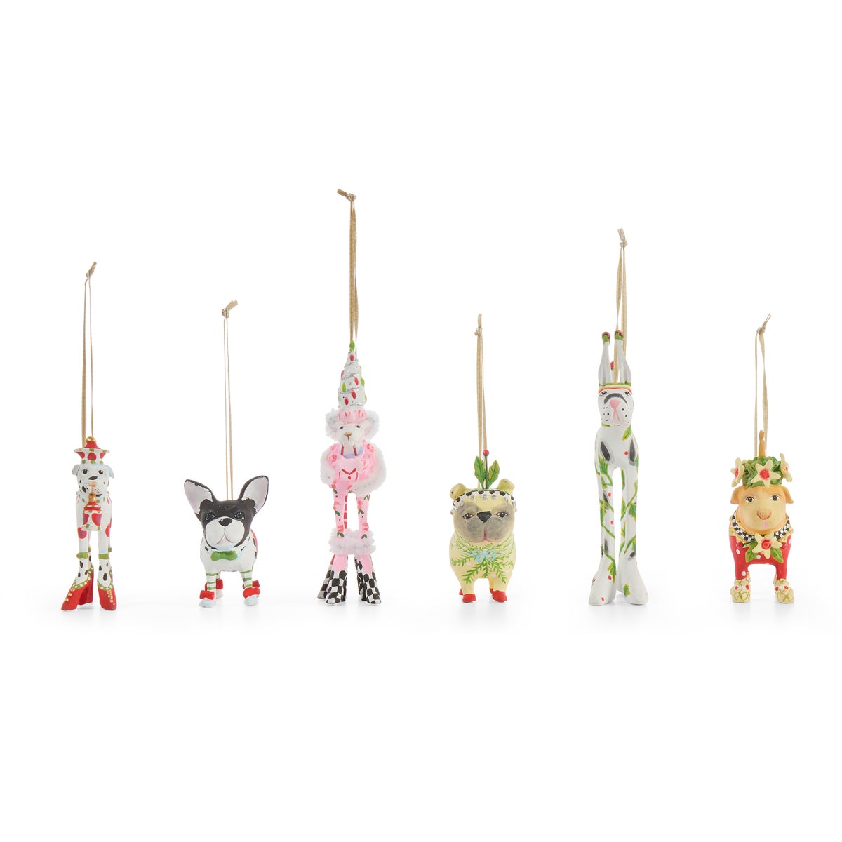 Patience Brewster Mini Dog Ornaments, Set of 6