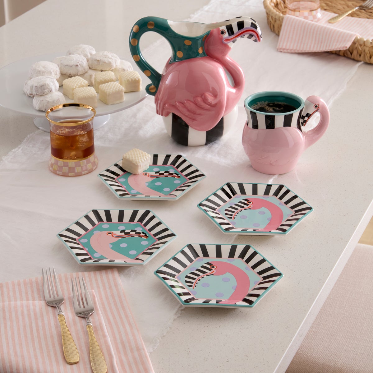 Patience Brewster Flamingo Dessert Plates, Set of 4 - Image 4