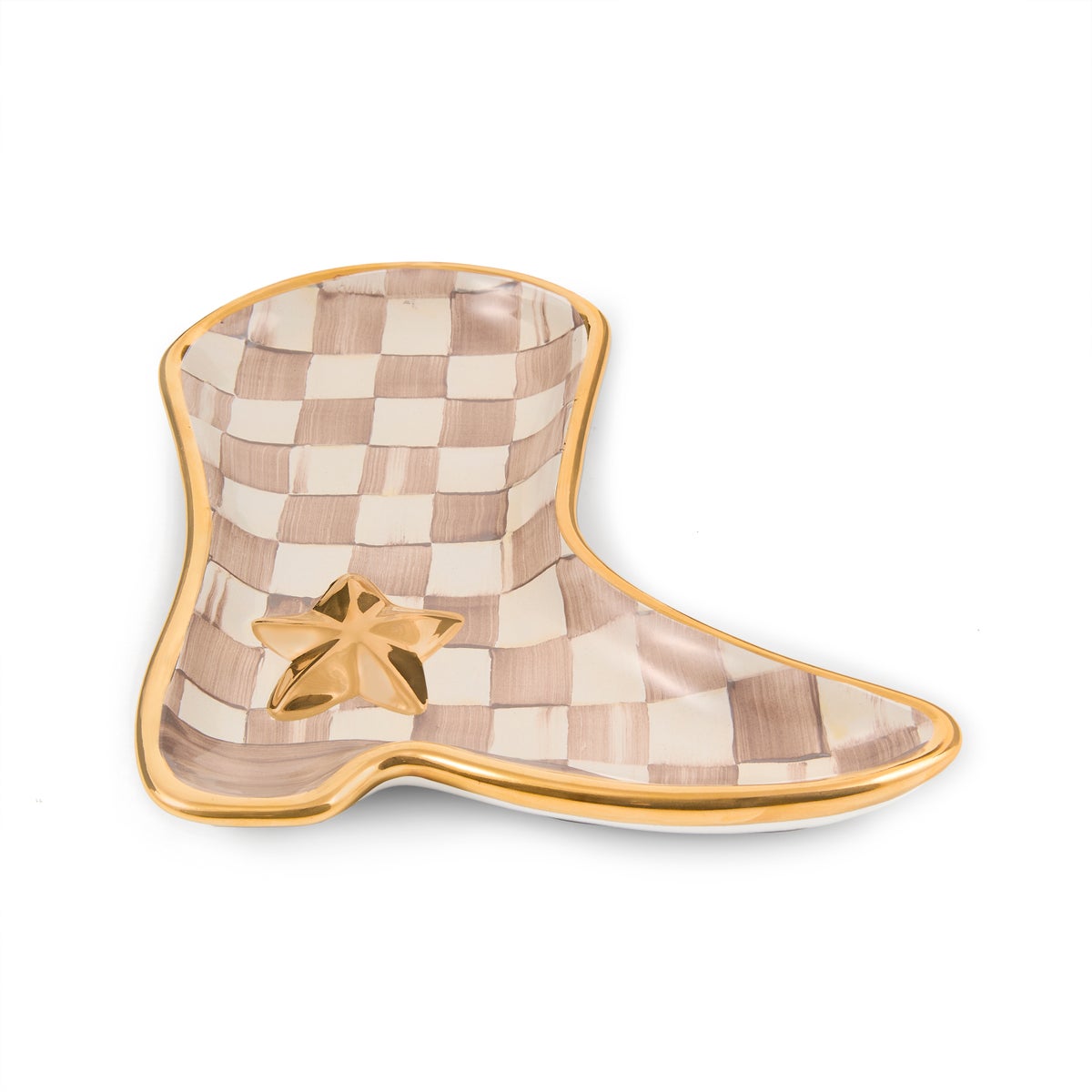 Lainey Wilson Mocha Check Cowgirl Boot Dish - Image 4