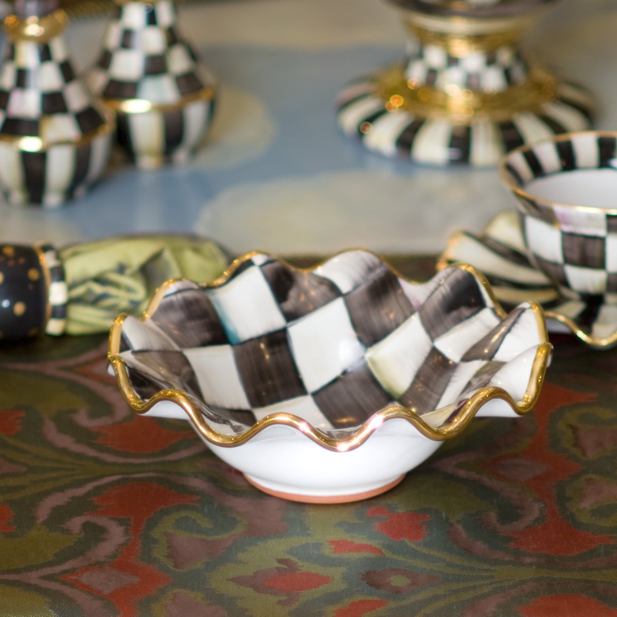 Courtly Check Ceramic Fluted Breakfast Bowl - Image 7