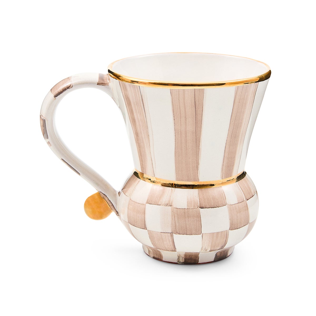 Mocha Check Ceramic Mug