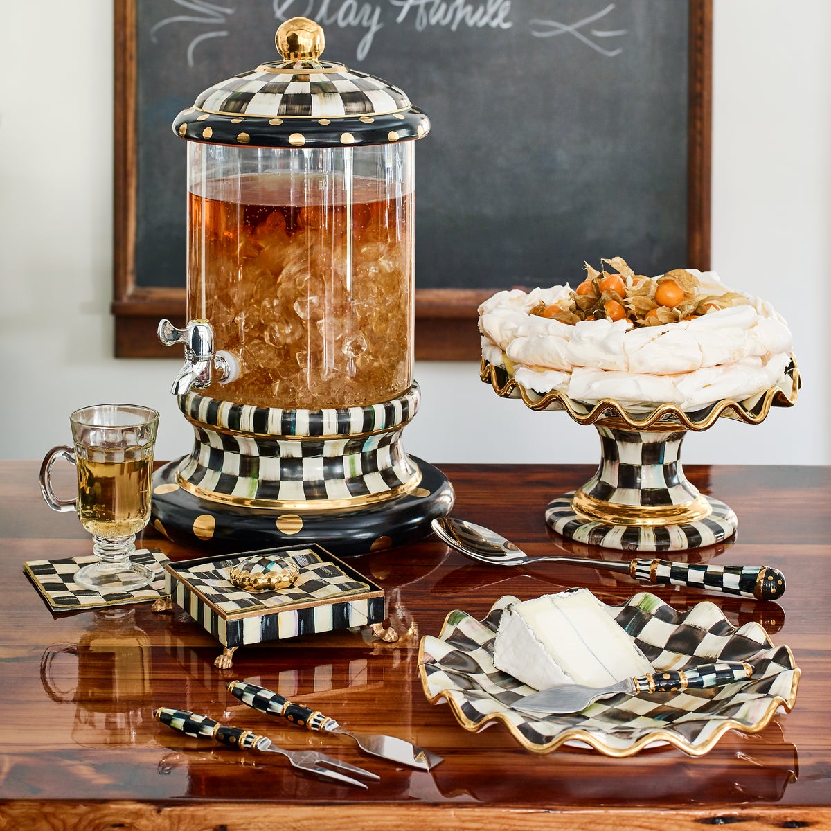 Courtly Check Ceramic Fluted Cake Stand - Image 2