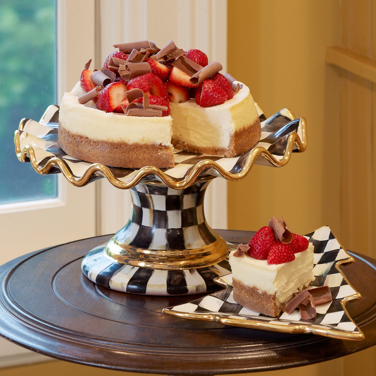 Courtly Check Ceramic Fluted Cake Stand - Image 4