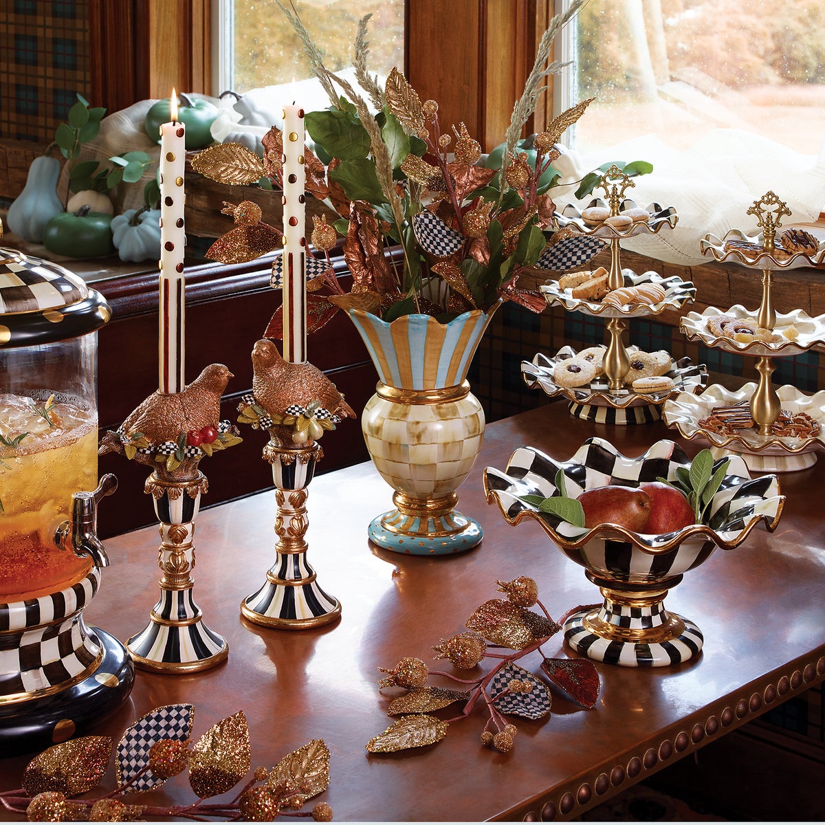 Parchment Check Three Tier Sweet Stand - Image 2