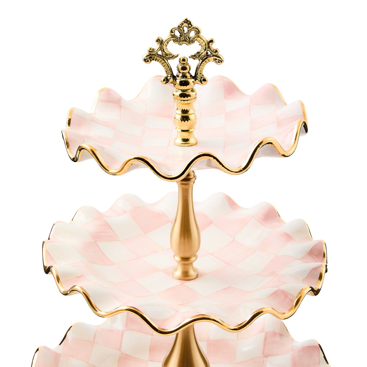 Rosy Check Ceramic Three Tier Sweet Stand - Image 4