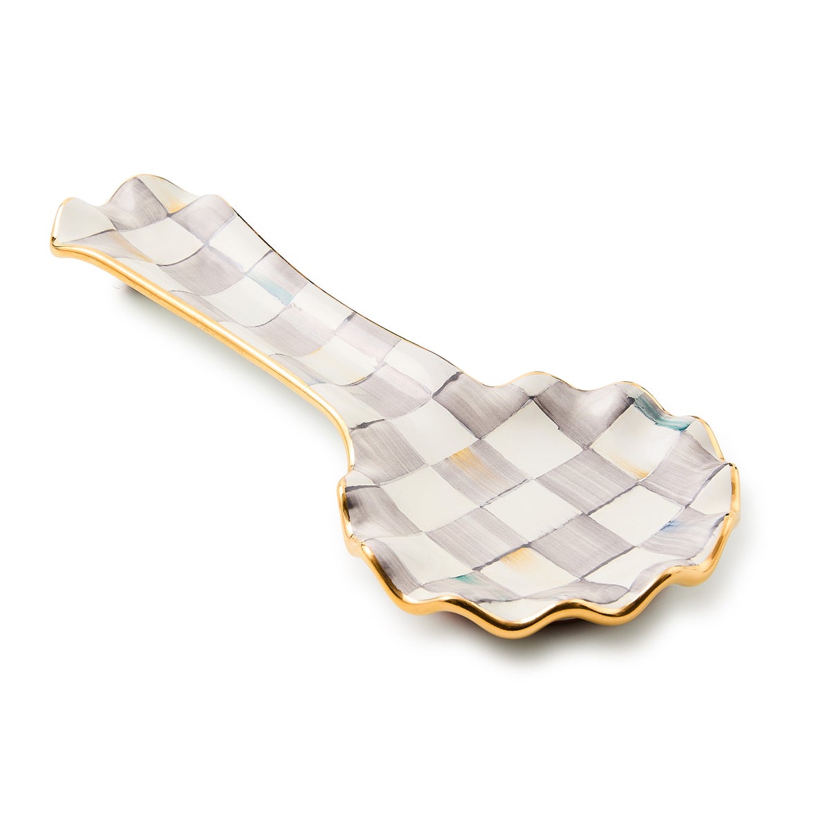 Sterling Check Ceramic Spoon Rest - Image 2