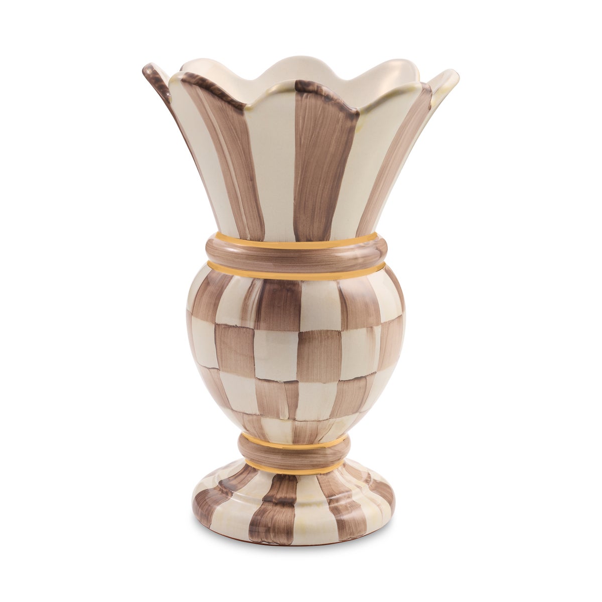 Mocha Check Small Great Vase