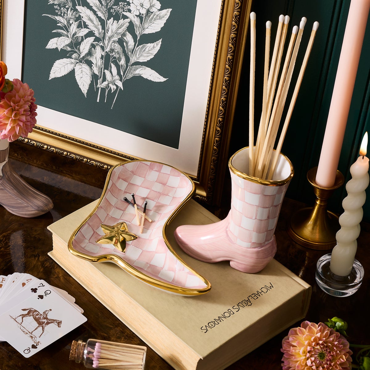 Lainey Wilson Rosy Check Cowgirl Boot Bud Vase - Image 6