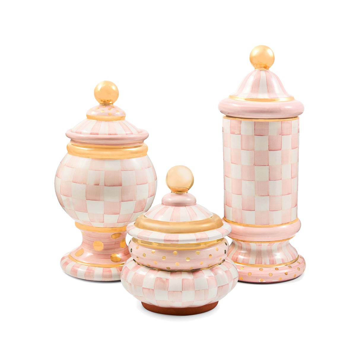 Rosy Check Ceramic Column Canister - Image 4