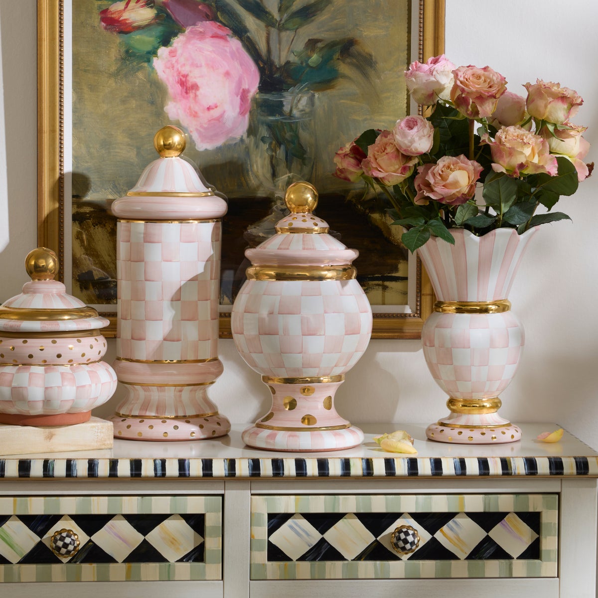 Rosy Check Ceramic Globe Canister - Image 2