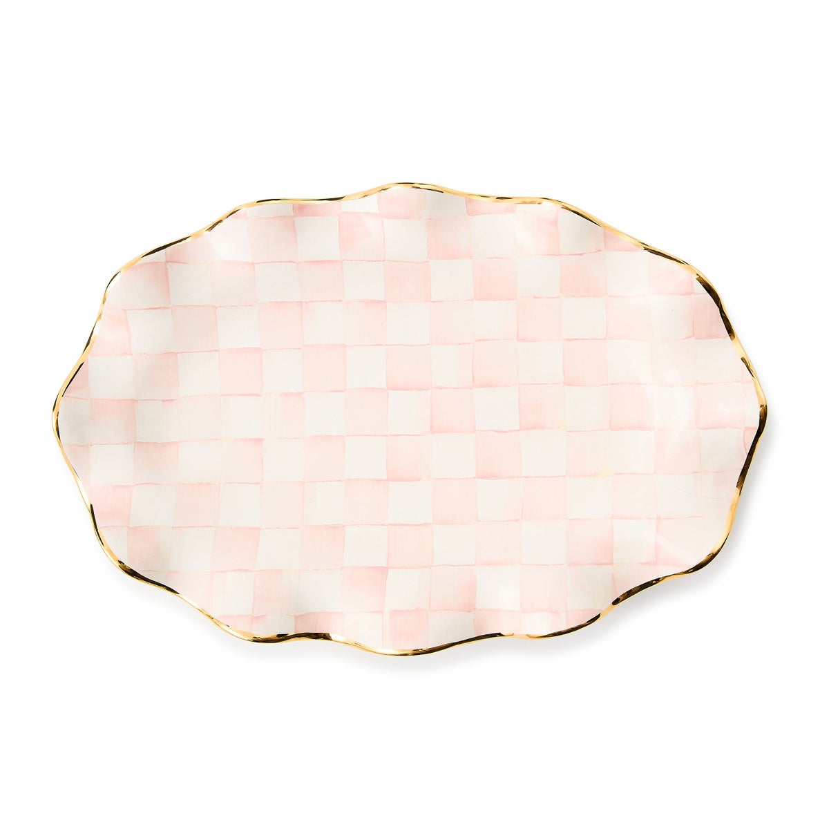 Rosy Check Ceramic Serving Platter - Image 3