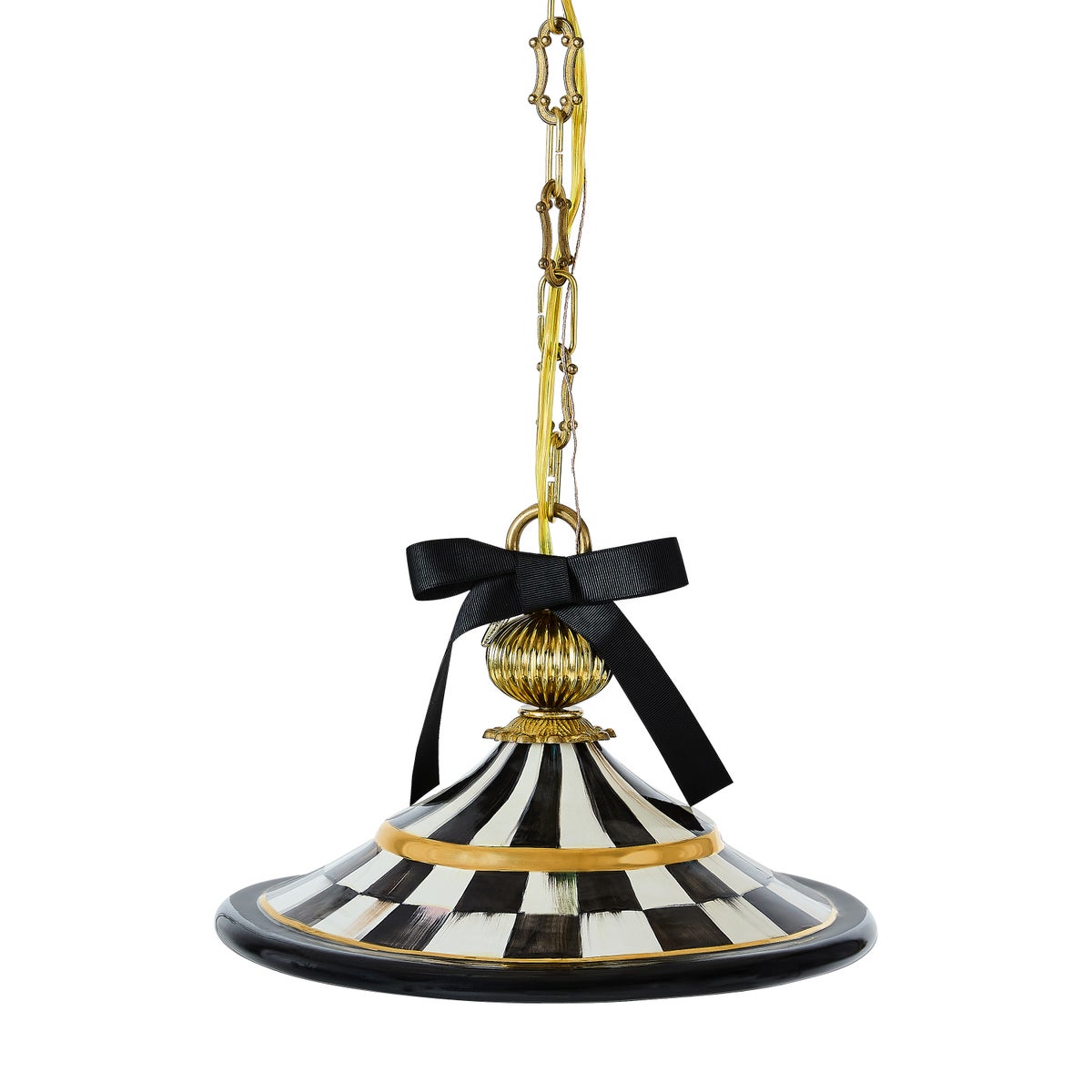 Courtly Check Flared Ceramic Pendant Lamp - Image 4