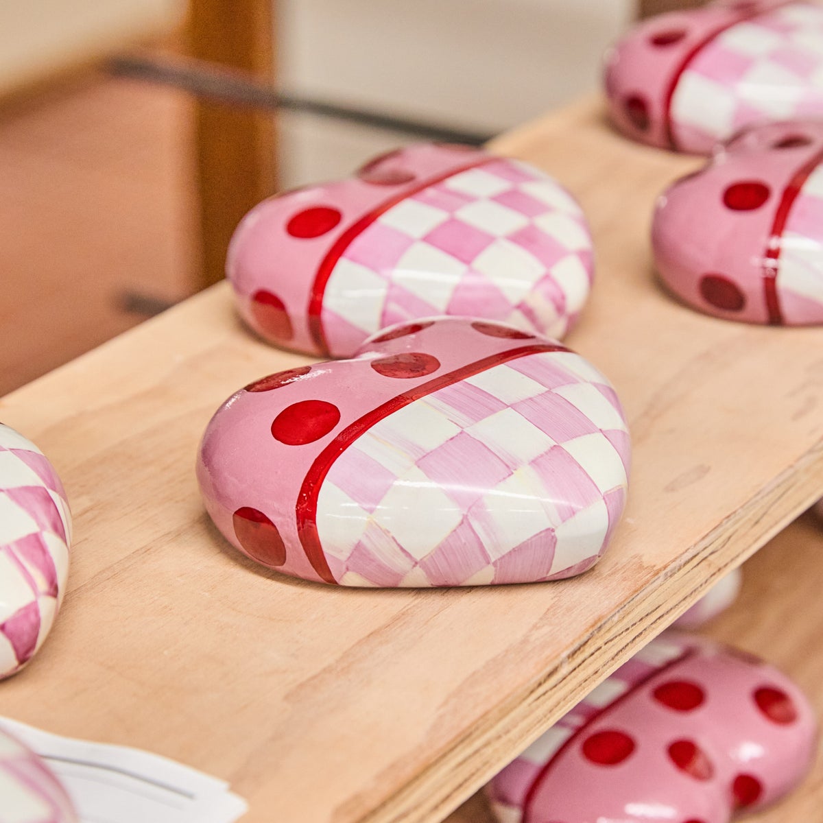Pink Dotty Heart Ceramic Decor - Image 2