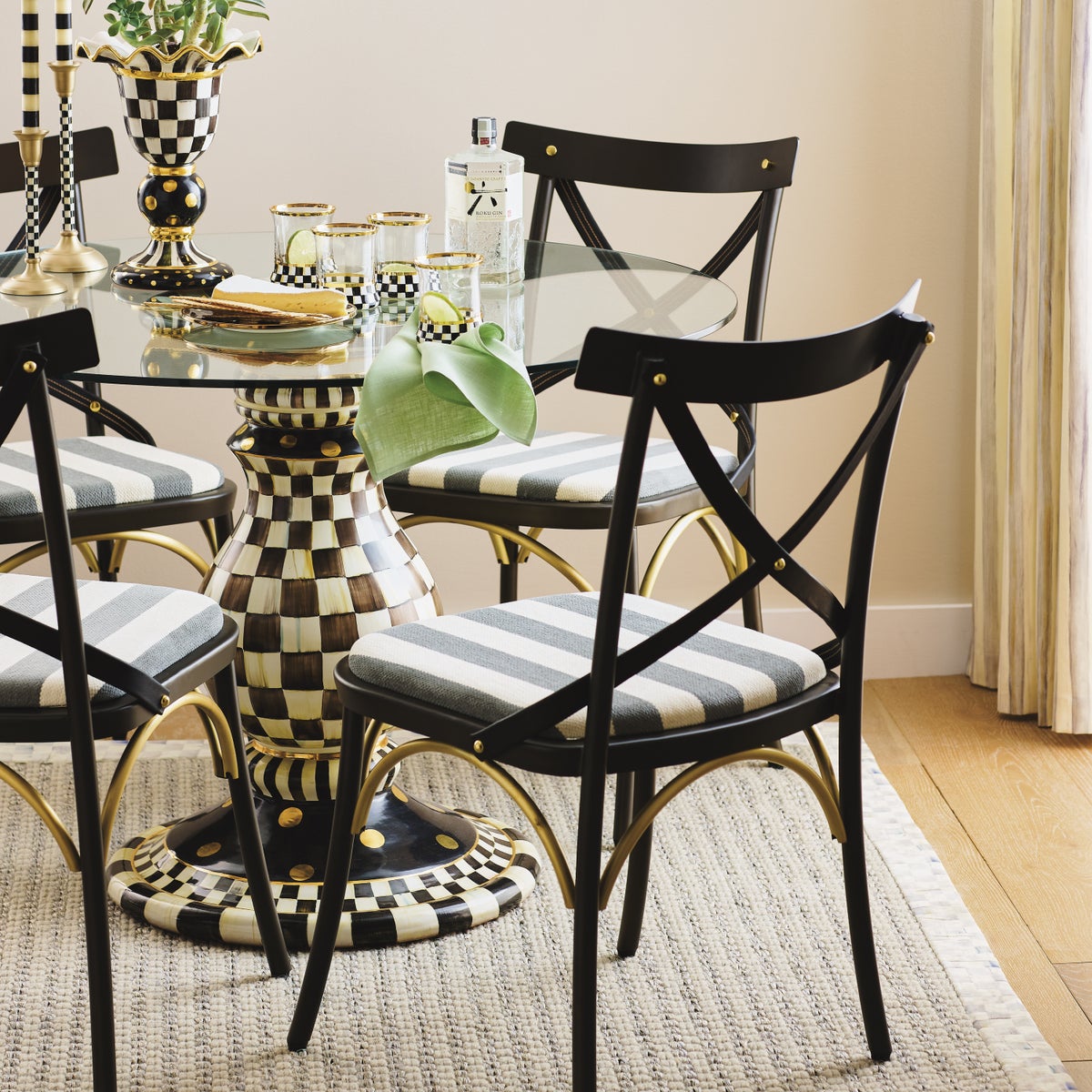 Courtly Check Ceramic Pedestal Table Base - Image 6