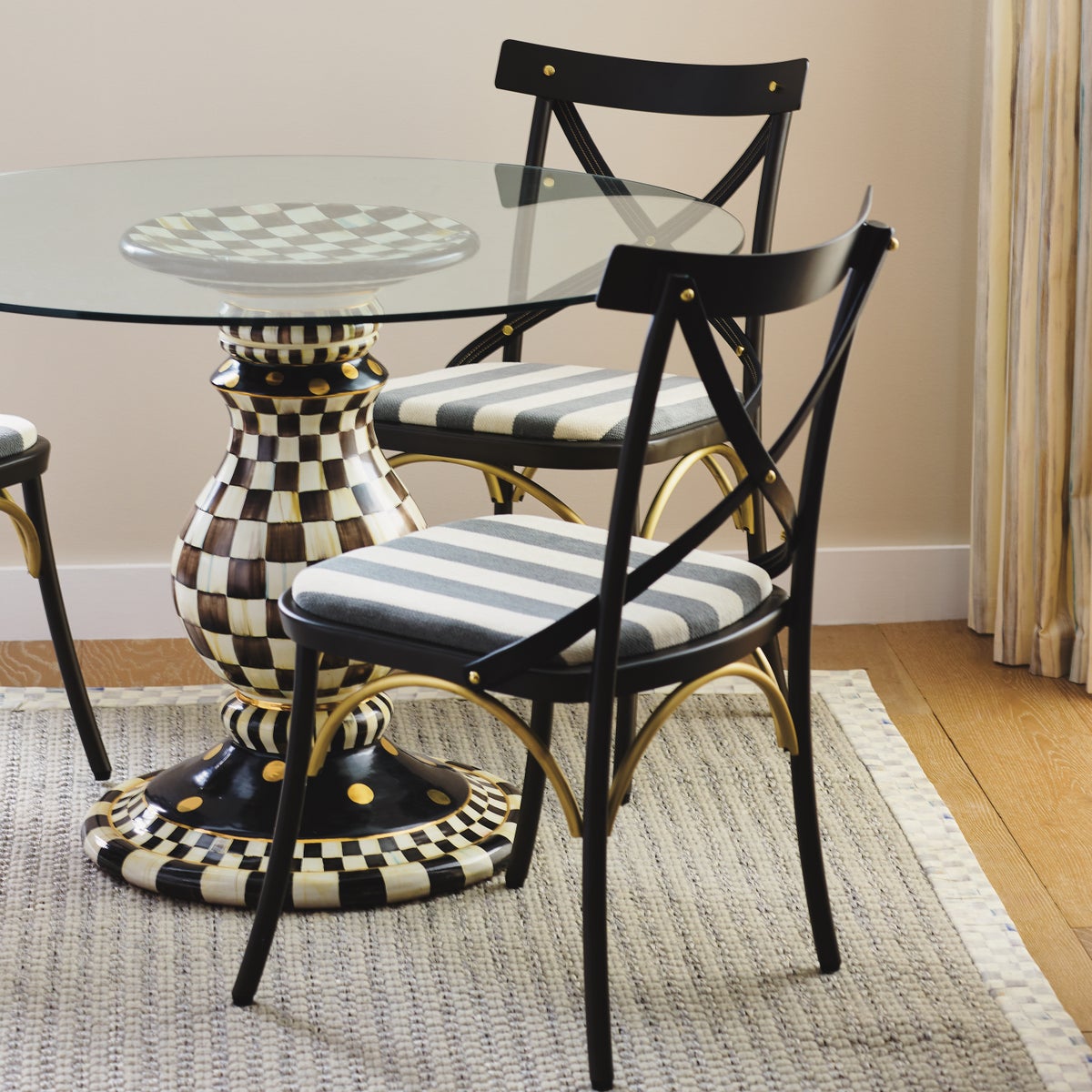 Courtly Check Ceramic Pedestal Table Base - Image 7