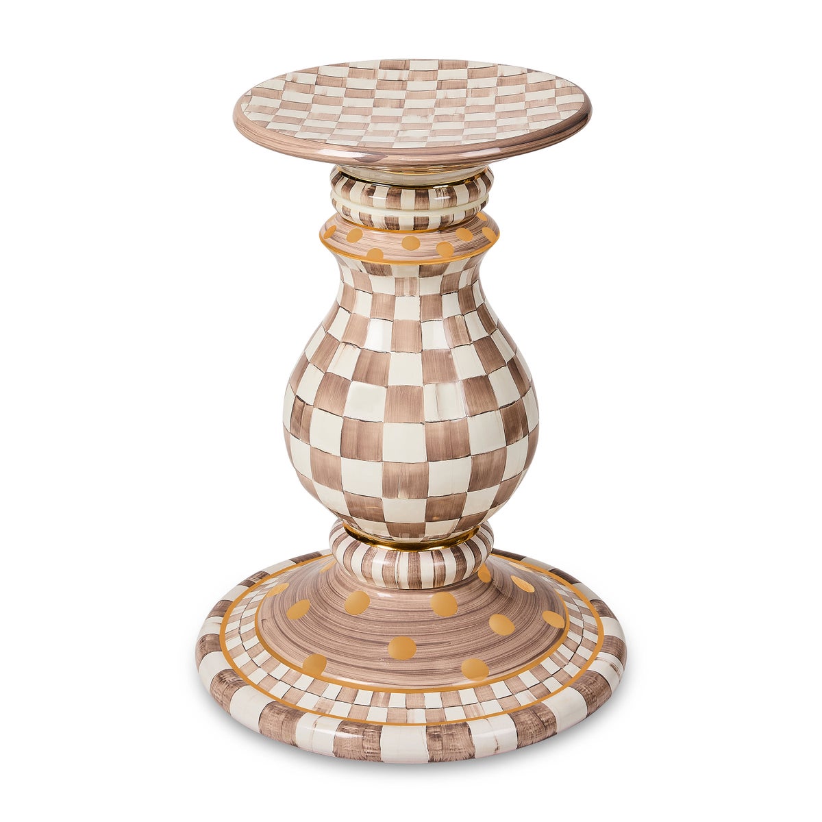 Mocha Check Ceramic Pedestal Table Base