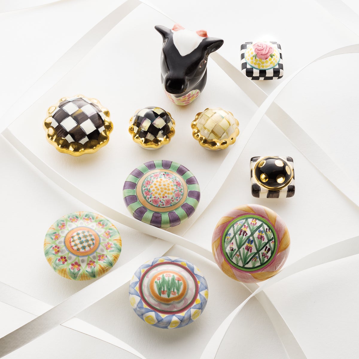 Courtly Check Petit Four Round Knob - Image 2