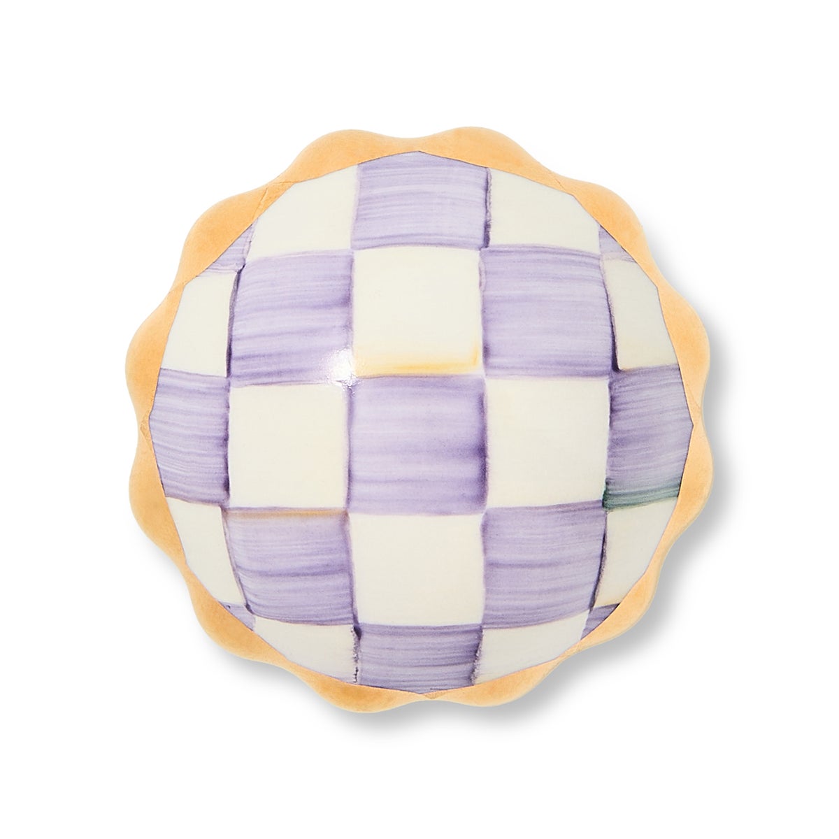Violet Check Petit Four Round Knob