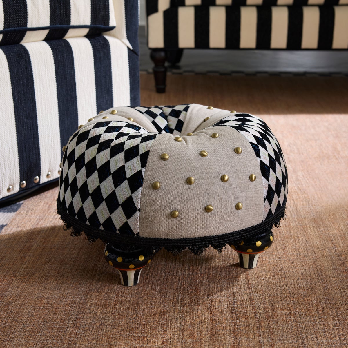 Diamond and Dot Footstool - Image 6