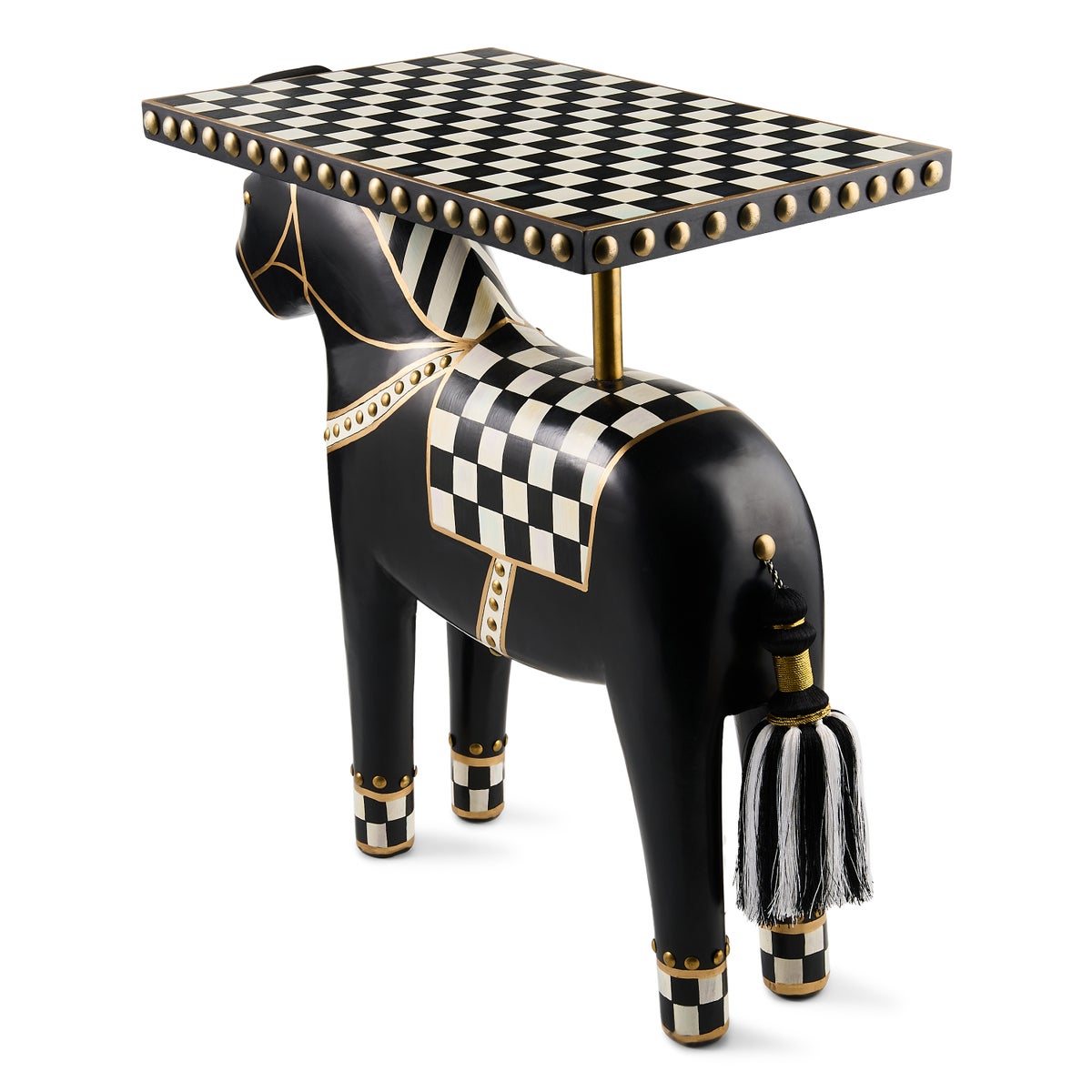 Courtly Check Carved Horse Table - Image 3