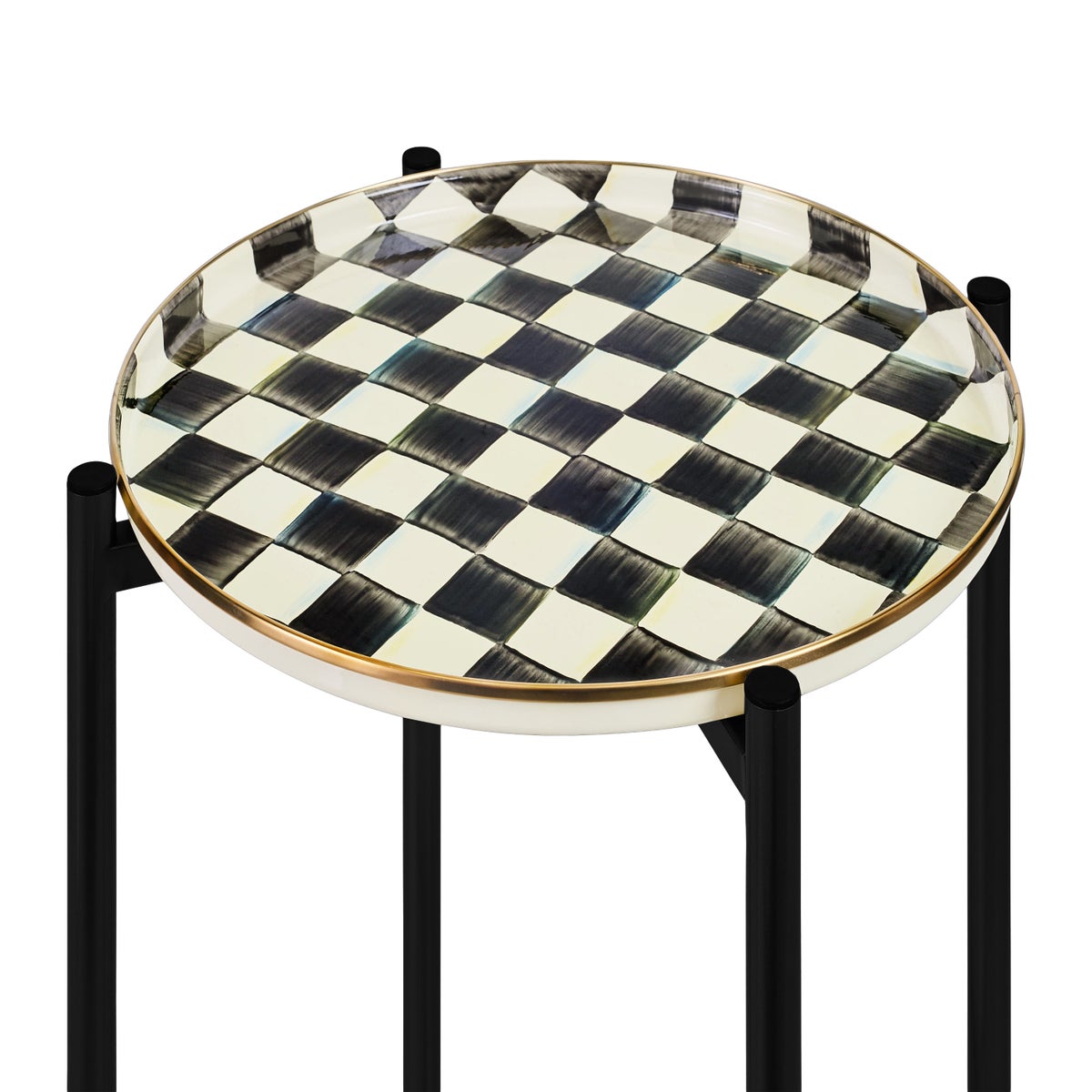 Courtly Check Enamel 2-Tier Cocktail Table - Image 3