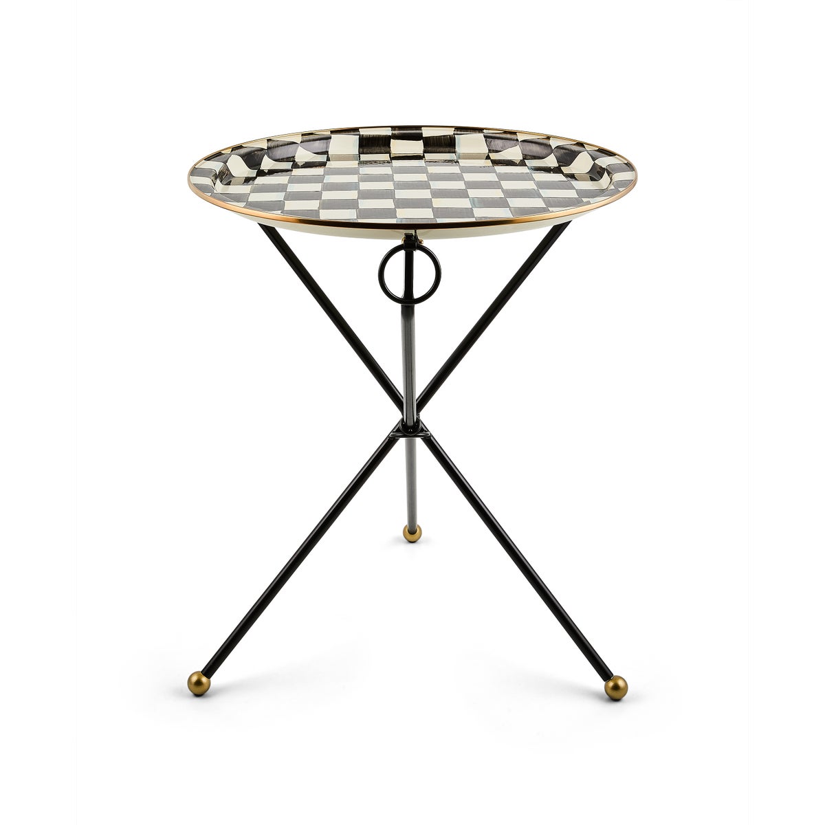 Courtly Check Enamel Tilt Accent Table