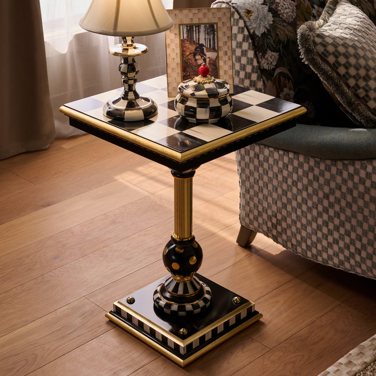 Courtly Brass & Ceramic Accent Table - Image 6
