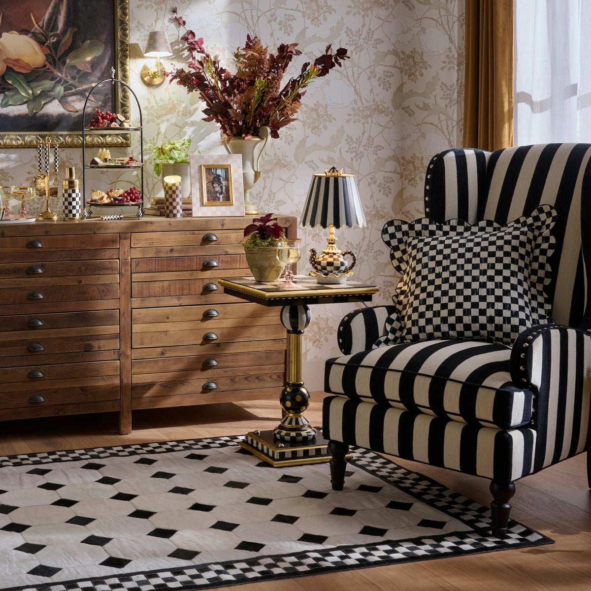 Courtly Brass & Ceramic Accent Table - Image 7