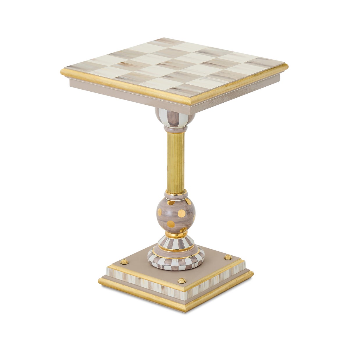 Mocha Brass & Ceramic Accent Table
