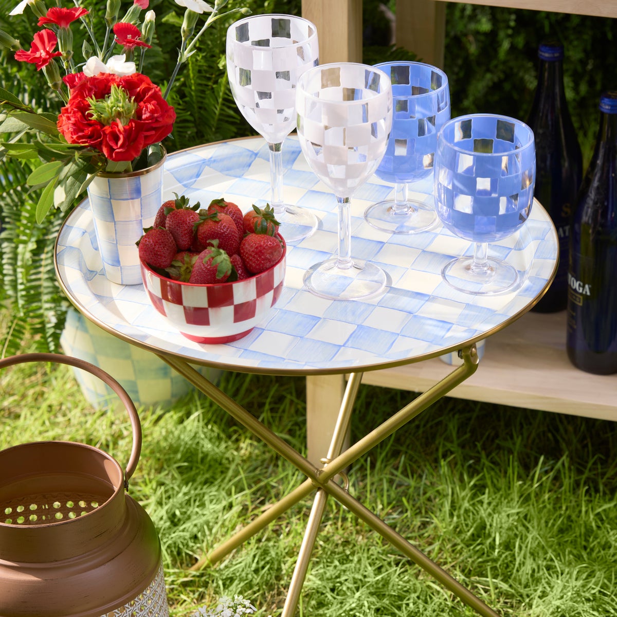 Sky Check Enamel Tilt Accent Table - Image 5