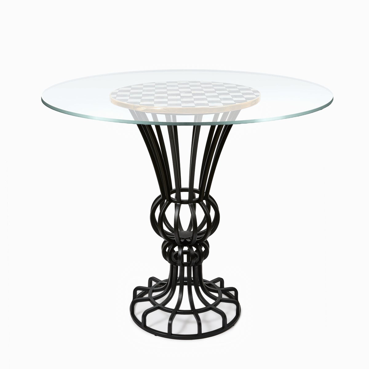 Courtly Check Pedestal Accent Table - Image 3