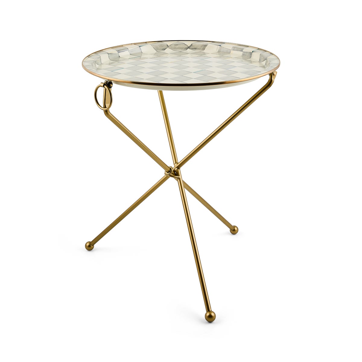 Sterling Check Enamel Tilt Accent Table - Image 2