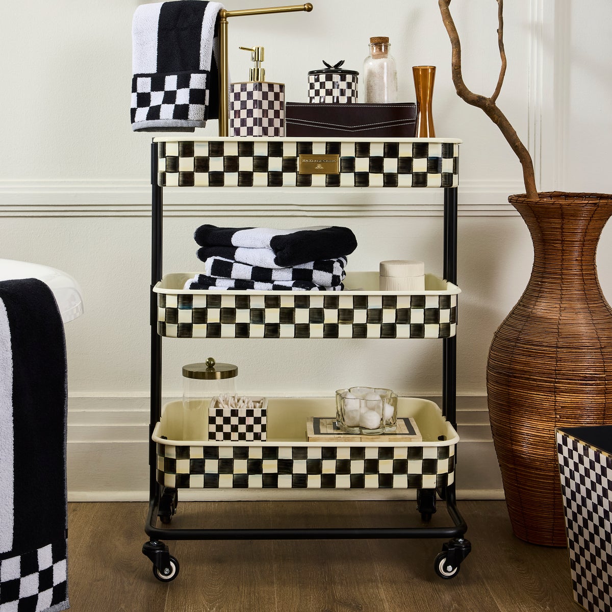 Courtly Check 3-Tier Kitchen Cart - Image 2