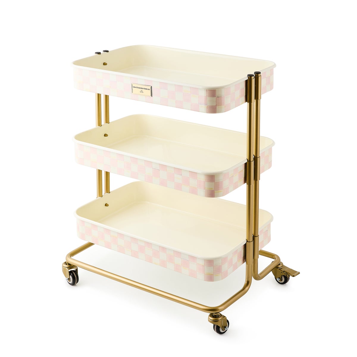 Rosy Check 3-Tier Kitchen Cart - Image 4