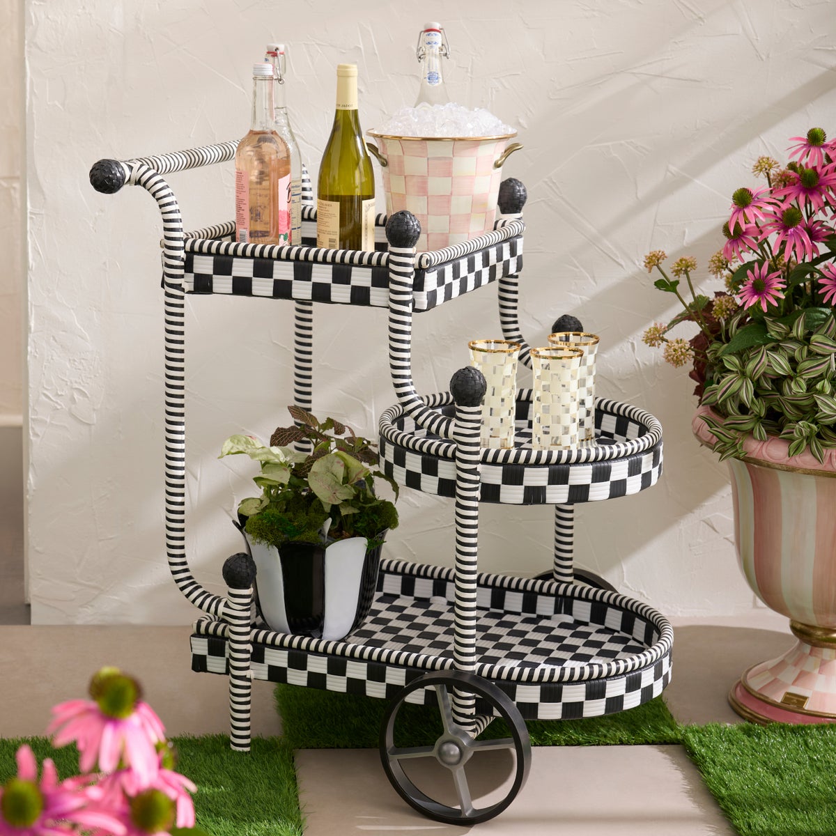 Gambit Check Outdoor Bar Cart - Image 2