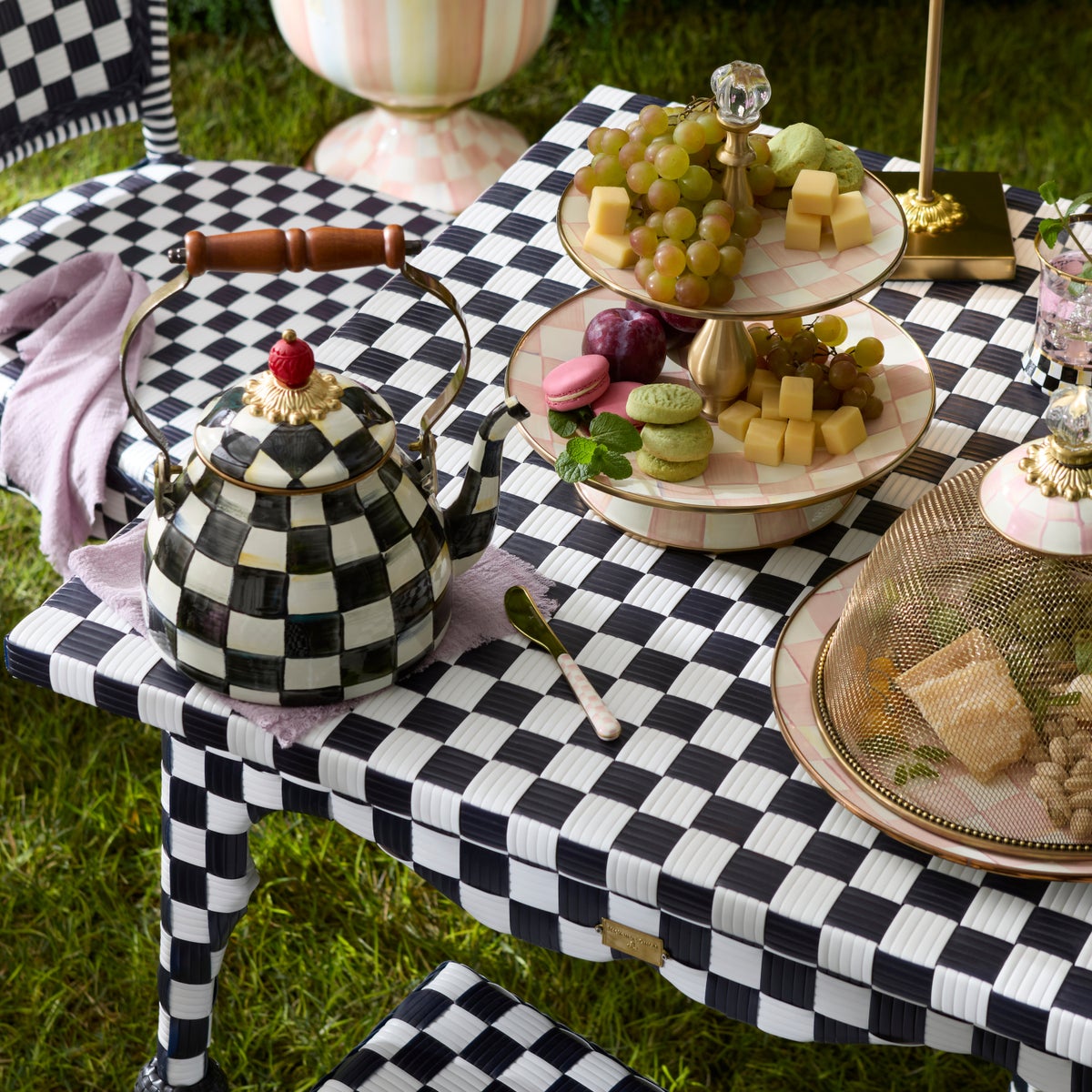 Gambit Check Outdoor Patio Dining Table - Image 3