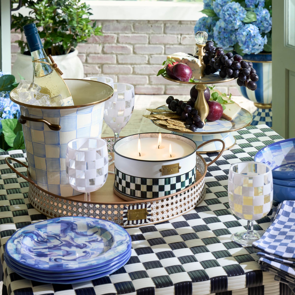 Gambit Check Outdoor Patio Dining Table - Image 5