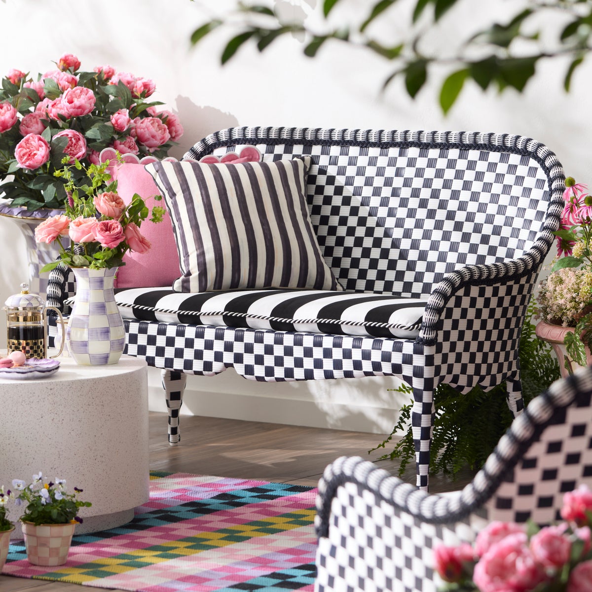 Gambit Check Outdoor Loveseat - Image 2