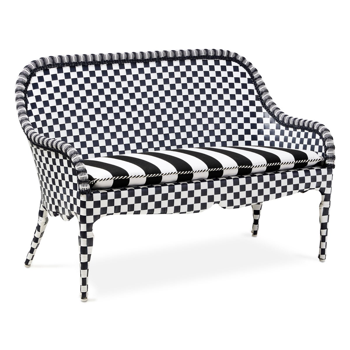 Gambit Check Outdoor Loveseat - Image 3