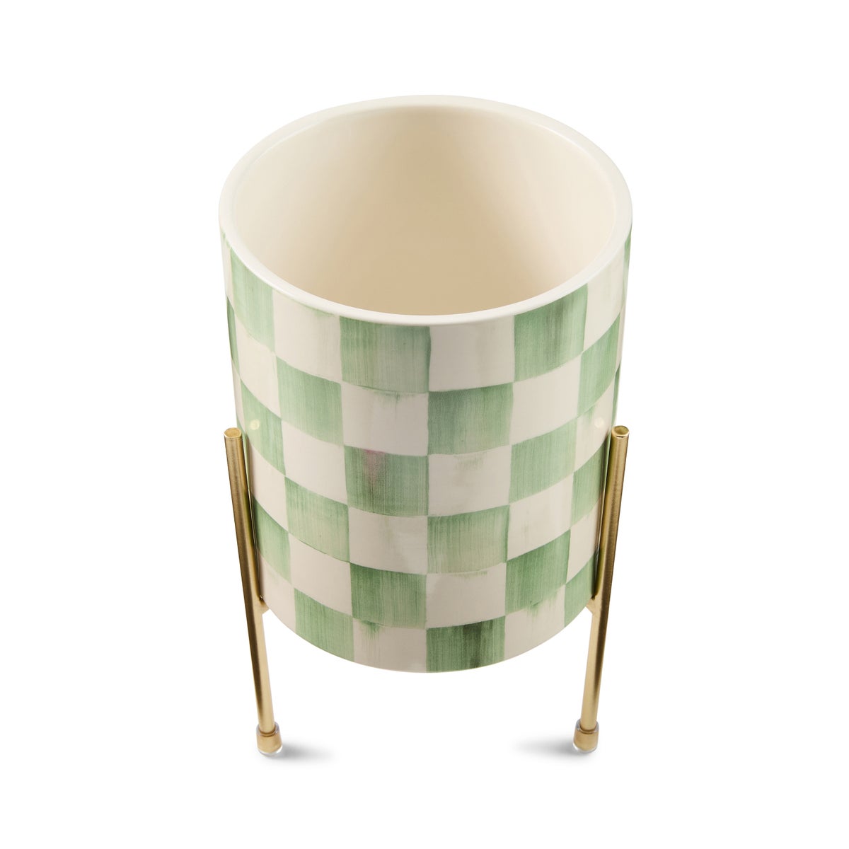 Sage Check Tabletop Planter - Image 3
