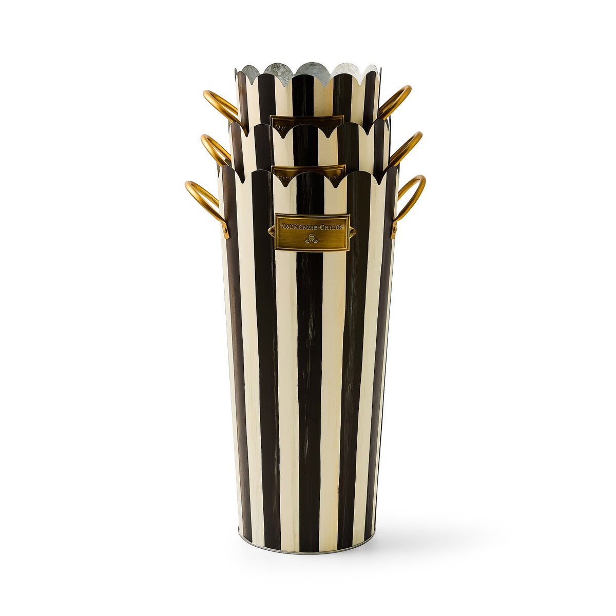Courtly Stripe Flower Buckets, Set of 3 - Image 3