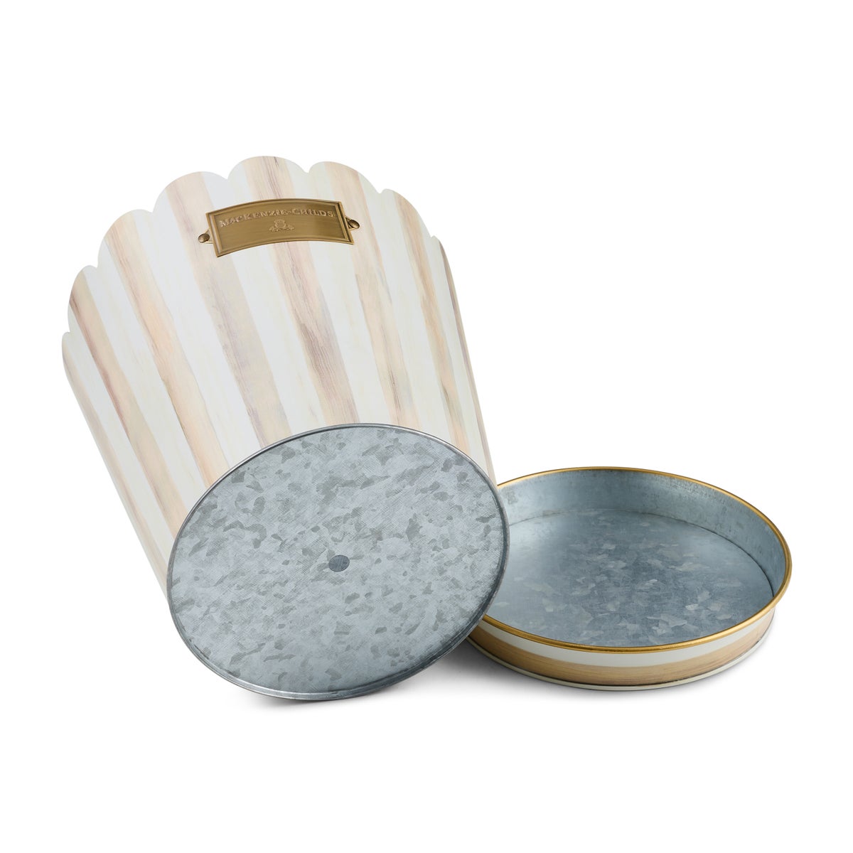 Mocha Stripe Pots & Saucers, Set of 3 - Image 4