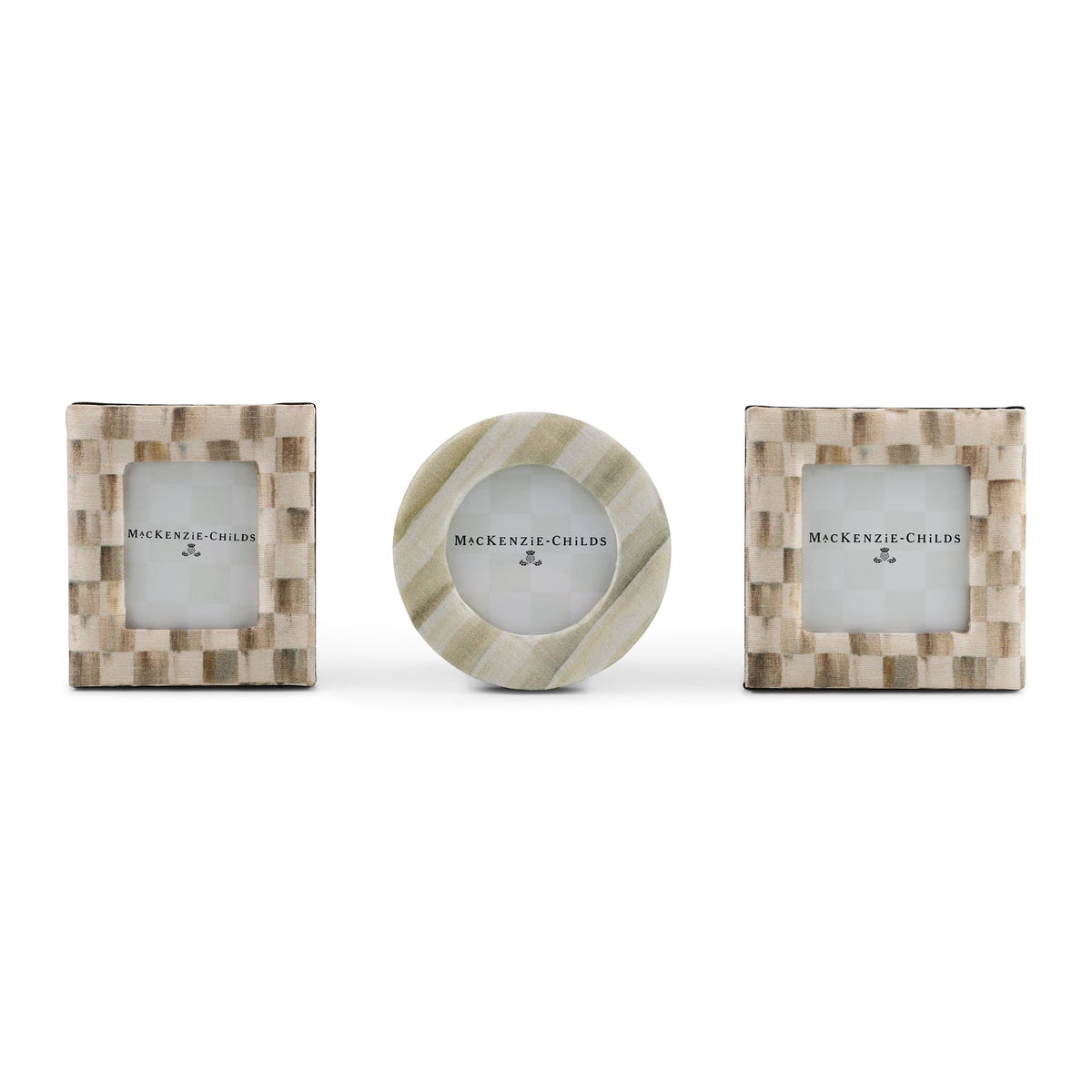 Mocha Fabric Frames, Set of 3