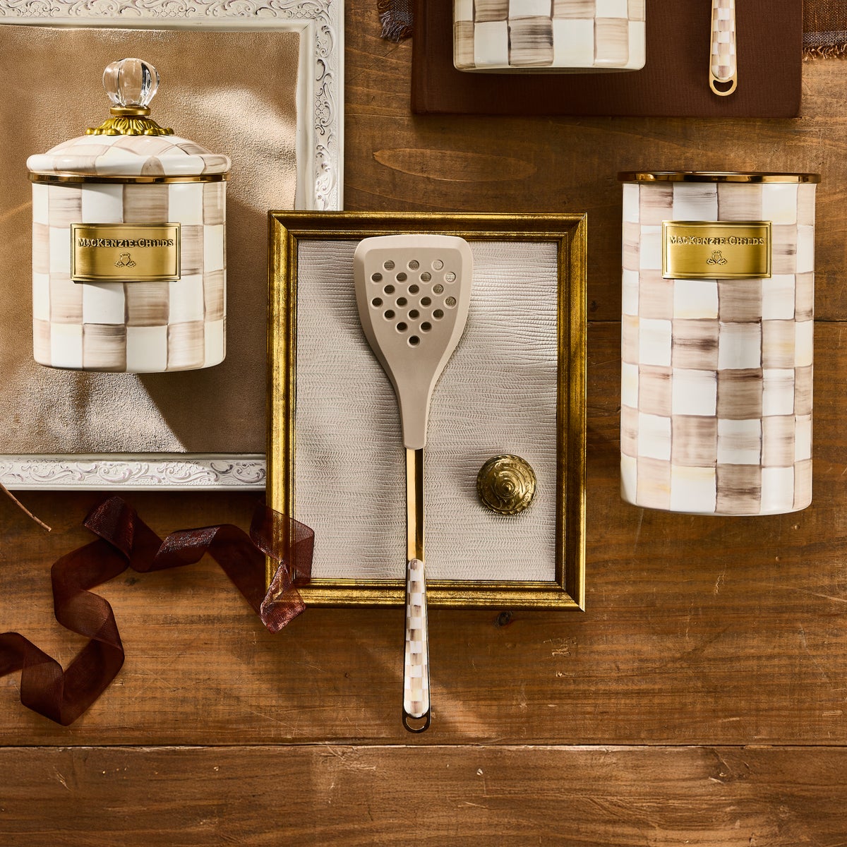 Mocha Check Slotted Spatula - Image 2