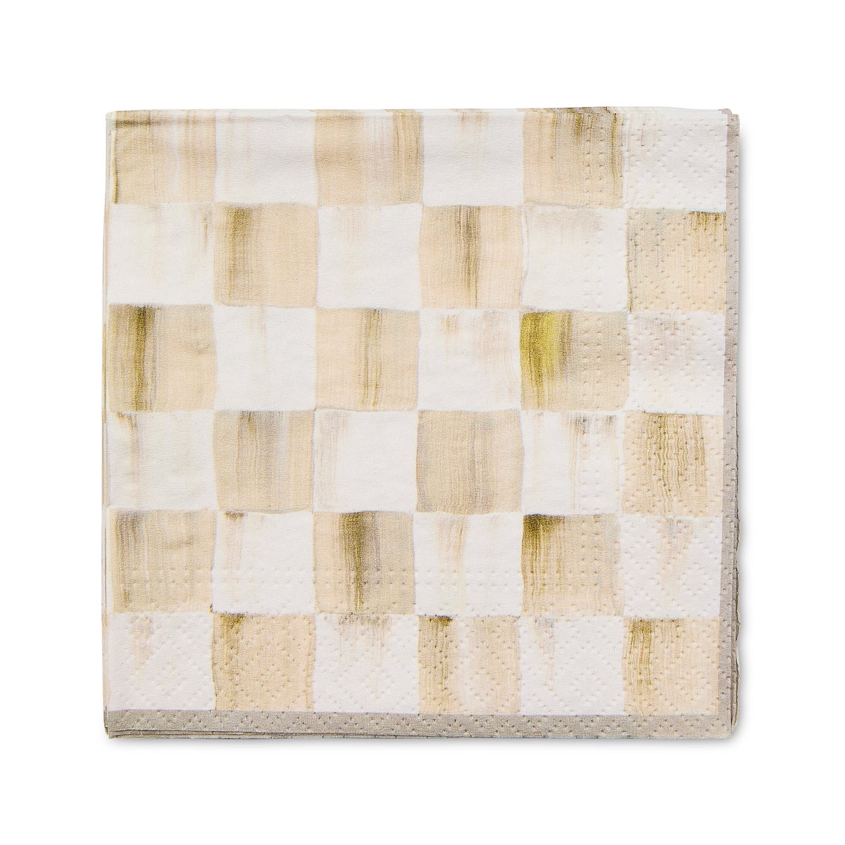 Mocha Check Cocktail Paper Napkins
