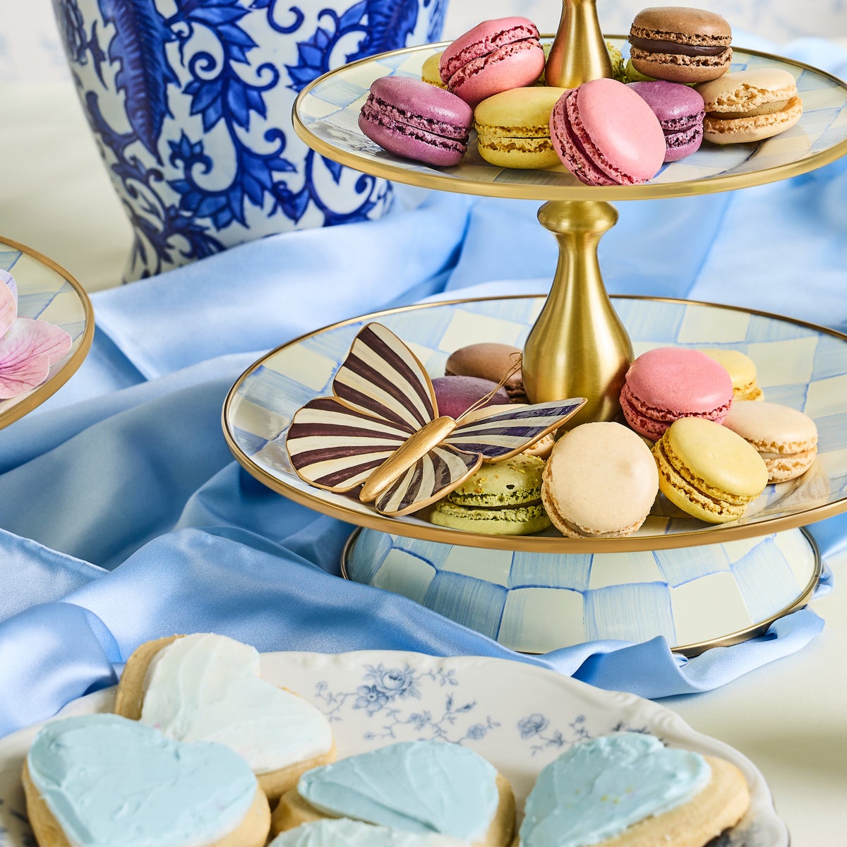 Courtly Check & Stripe Butterfly Trio - Image 4