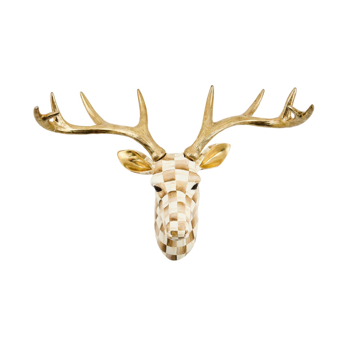 Mocha Check Small Deer Wall Decor