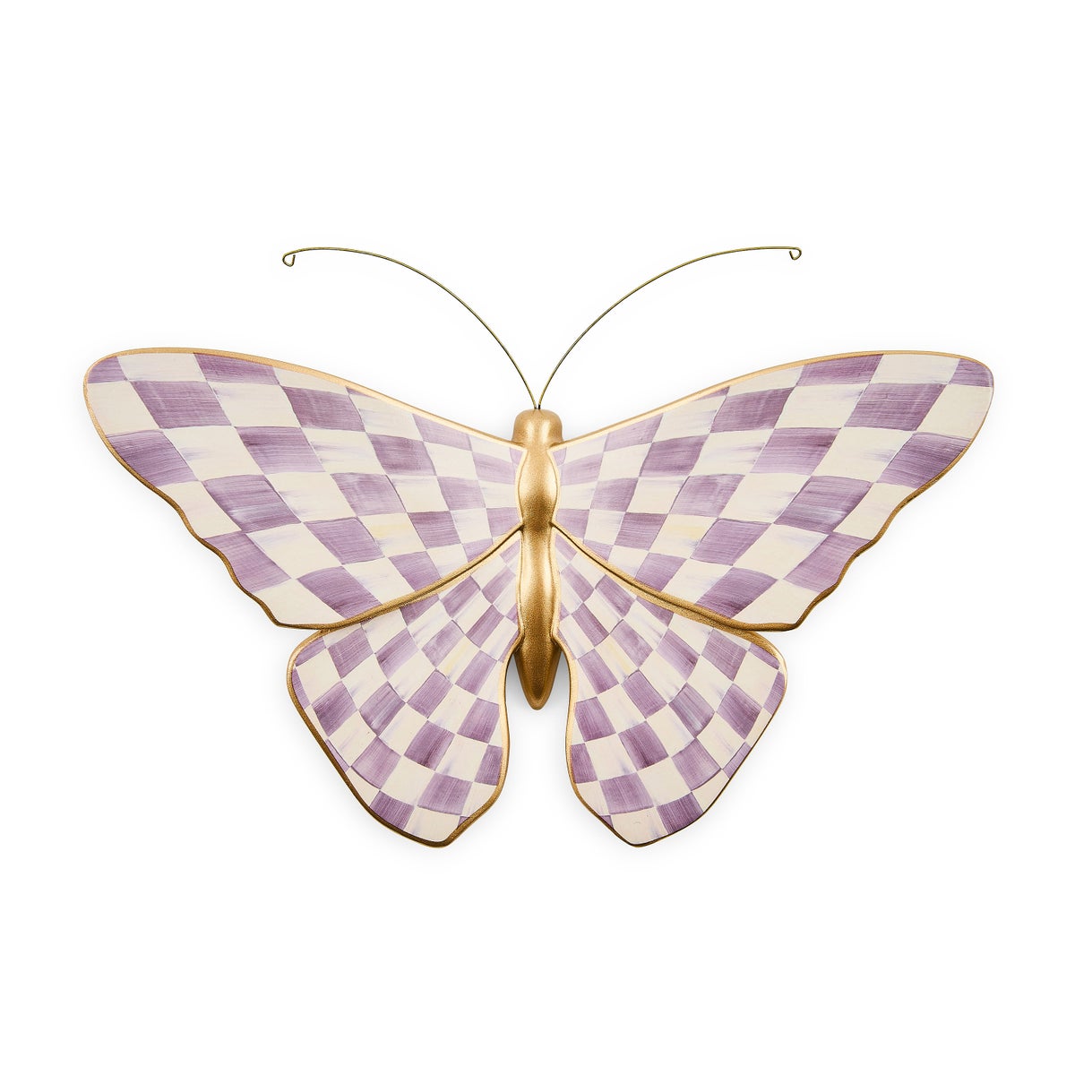Violet Check Butterfly Wall Decor