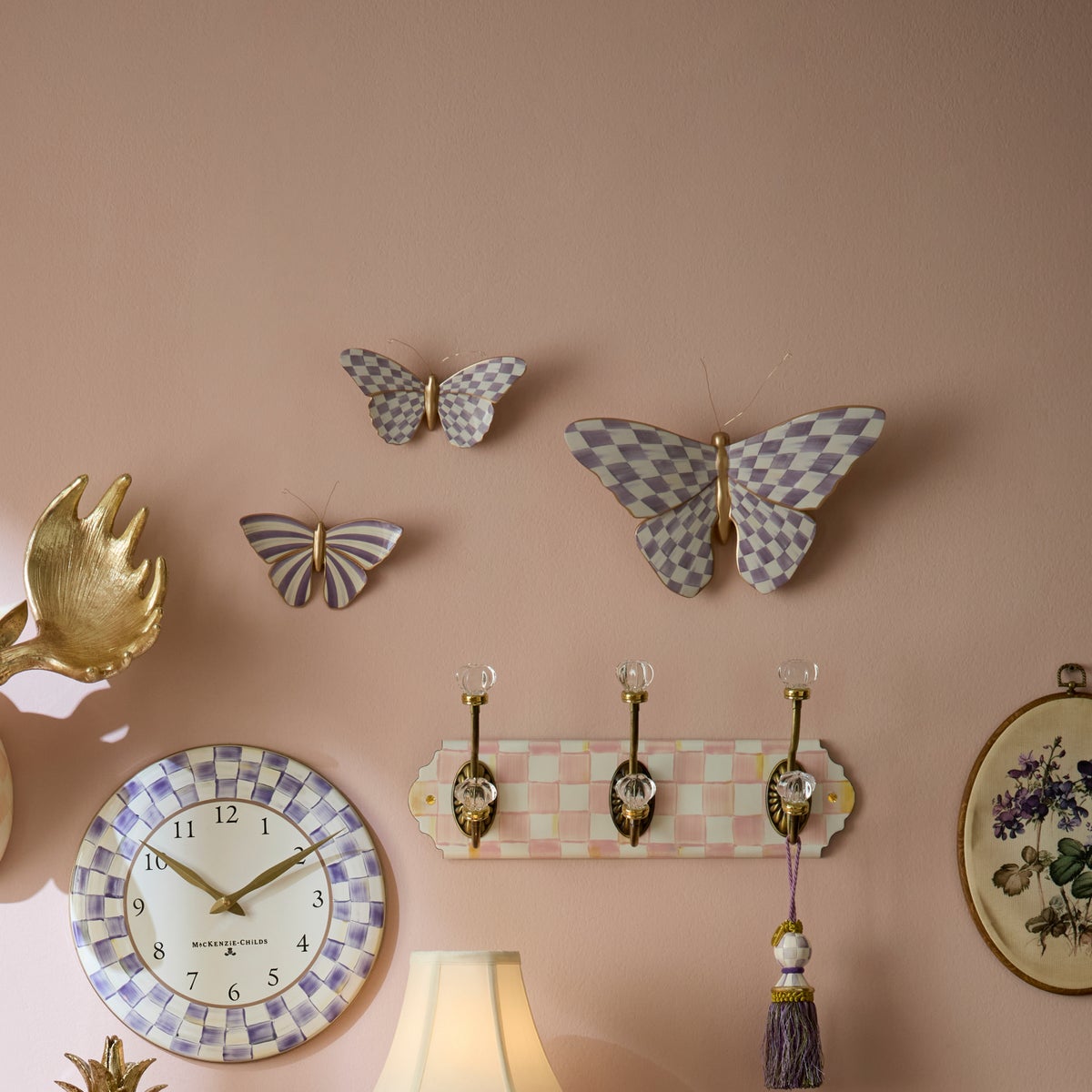 Violet Check Butterfly Wall Decor - Image 2